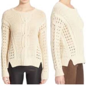 Vince Cable Knit Chunky Wool Blend Crew Neck Women's Beige Sweater - XS